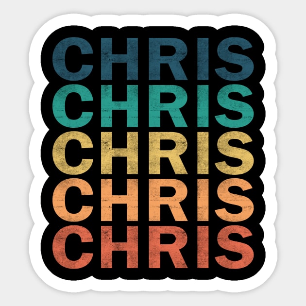 Chris Name T Shirt - Chris Vintage Retro Name Gift Item Tee Sticker by henrietacharthadfield